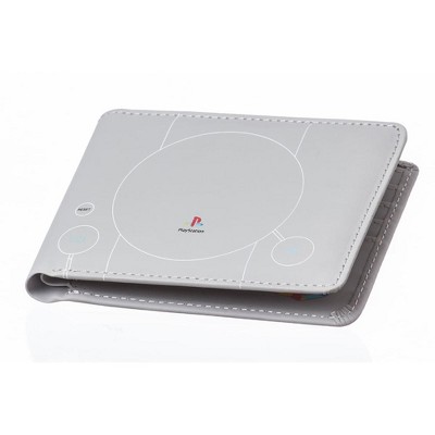 Rubber Road PlayStation PS1 Console Men's Bi-Fold Wallet Grey