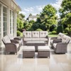 Belord Brown Wicker 9 Piece Patio Furniture Set with 5" Thick Cushions, Outdoor Patio Furniture Set with Swivel Gliding Rocker Chairs and Club Chairs - 3 of 4