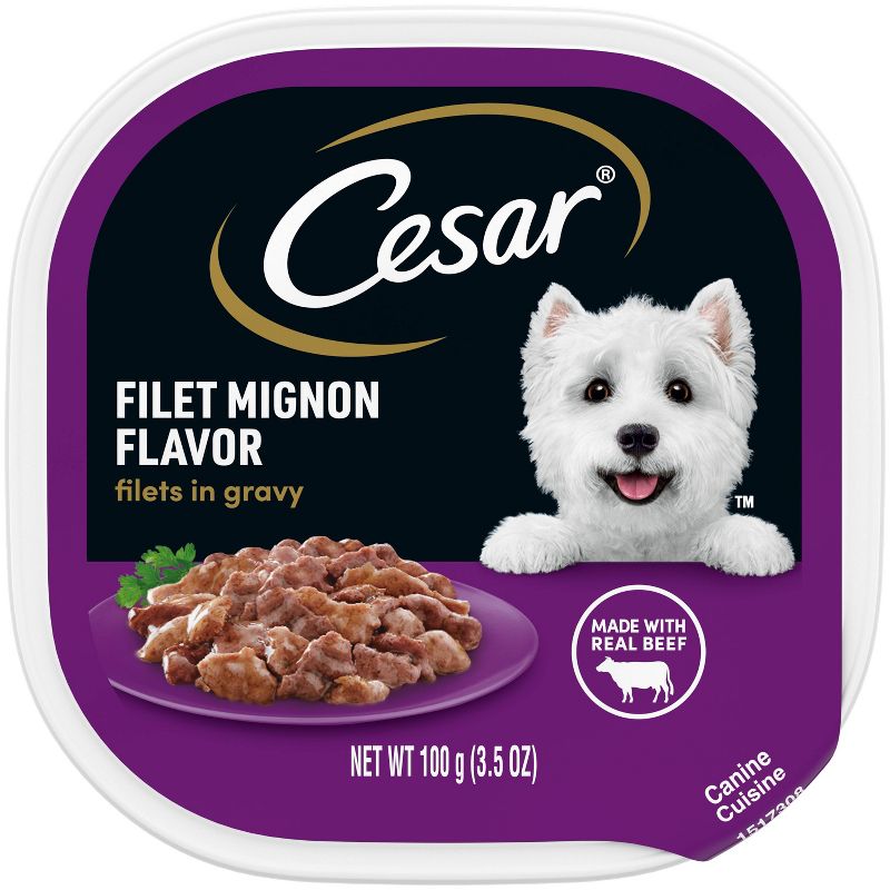 Cesar Filets in Gravy Filet Mignon Beef Flavor Adult Wet Dog Food - 3.5oz, 1 of 12