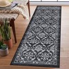 Modern Rugs Floral Print Mat Non-Slip Boho Low Pile Non-Shedding Carpet, 2' x 8' Black Gray - 3 of 4