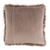 Hastings Home Oversized Luxury Square Plush Floor or Throw Pillow with Faux Fur for Bedroom, Living Room, or Dorm - Mocha - 3 of 4
