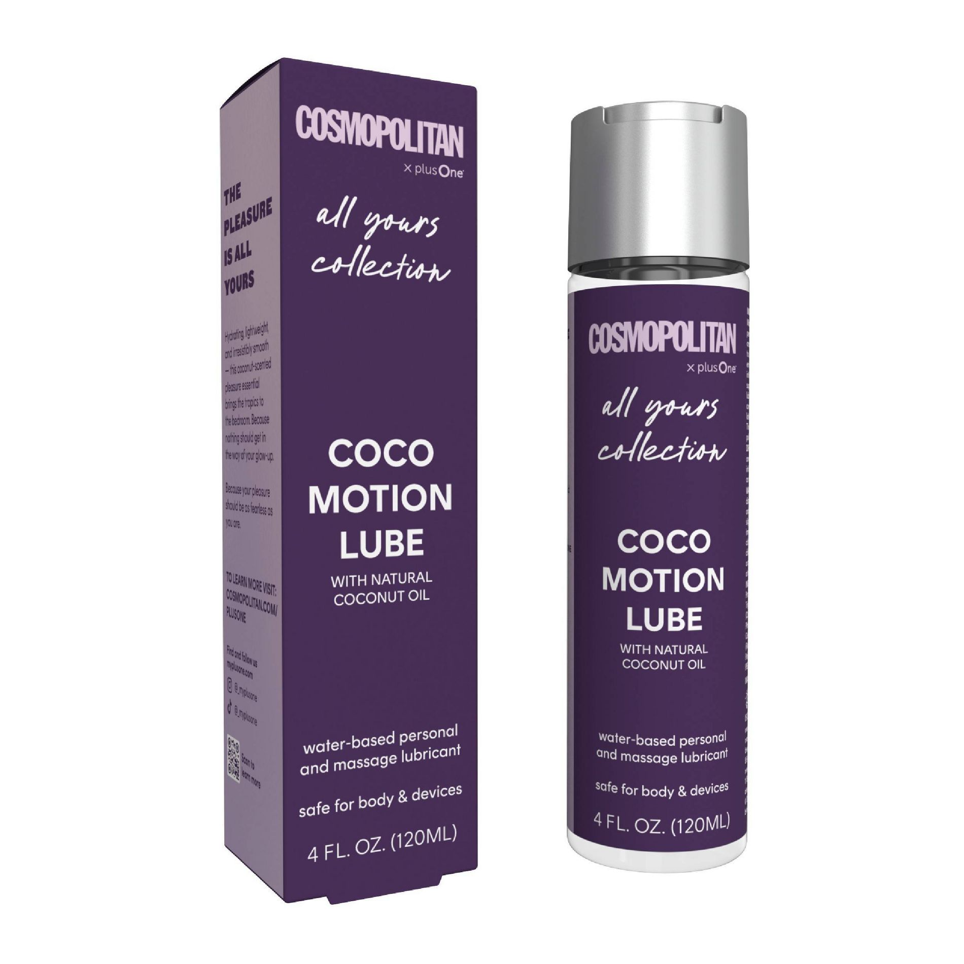 plusOne x Cosmopolitan Coco Motion Personal Lubricant - Coconut - 4 fl oz