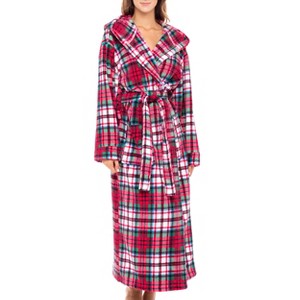ADR Plush Fleece Women's Robe, Long Hooded Women's Bathrobe, Soft Cozy Women's Bath Robe & Plus Sizes - 1 of 4