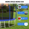 Whisen Kids’ Trampoline with Safety Enclosure Net, Foam Padded Poles, W-Shaped Legs,  Ladder and Basketball Hoop - Blue - 2 of 4