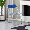 LOVMOR Clear Transparent Folding Chair,Acrylic Folding Chair PC Plastic,Chrome Frame,Bearing Weight 330lbs - 2 of 4