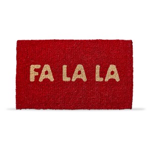 tag Fa La La Coir Door Mat - Natural Coir Doormat for Everyday Use, 30" x 18" - Shake Clean, Festive Holiday Decor - 1 of 2