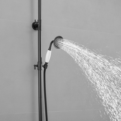 Matte Black Adjustable Height Dual Shower Head System