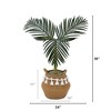 Nearly Natural 3-ft Artificial Golden Cane Palm Tree with Handmade Jute & Cotton Basket with Tassels DIY KIT - 2 of 4