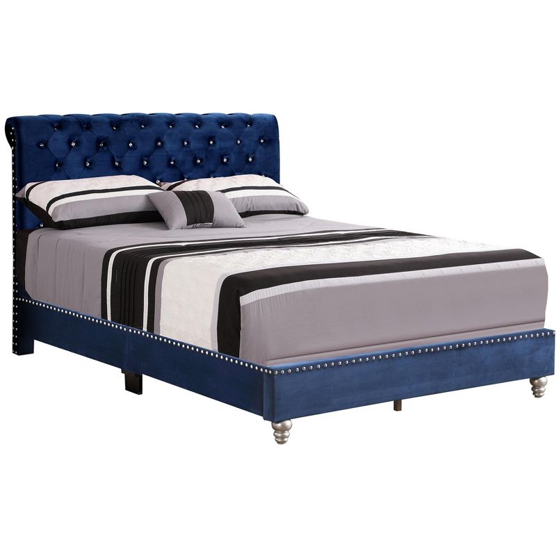 Passion Furniture Maxx Tufted Upholstered Queen Panel Bed, 1 of 8