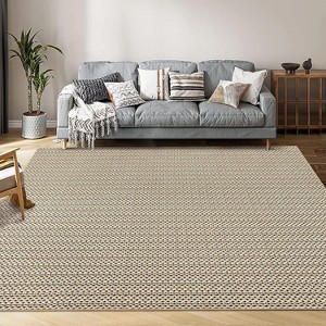 Non-Slip Indoor Carpet Stain Resistant Distressed Print Mat, Washable Durable Rug for Living Room Bedroom Kitchen Nursery - 1 of 4