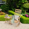 Tangkula 4PCS Patio Rocking Chair & Folding Table Set Wooden Rocker Bistro Set - 3 of 4