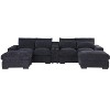 TiramisuBest Modern Luxe Modular Sectional Sofa with Built-in Console, USB Ports, Reclining & Ottomans for Living Room, Dark Gray - 3 of 4