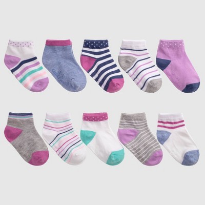 Baby 10pk Low Cut Socks - Cat & Jack™ Purple 6-12M