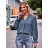Women Boho Long Sleeve Shirts Dressy Casual v Neck Fall Fashion Tops Dot Flowy Blouses - 4 of 4