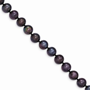 Black Bow Jewelry 8-9mm, Black FW Cultured Pearl & 14k Yellow Gold Clasp Necklace - 1 of 4