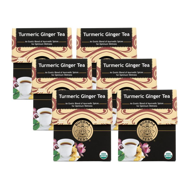 Buddha Teas Turmeric Ginger Tea - Case of 6/18 Bags, 1 of 7