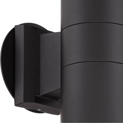 Black Aluminum Dual Up-Down Outdoor Wall Light Set of 2