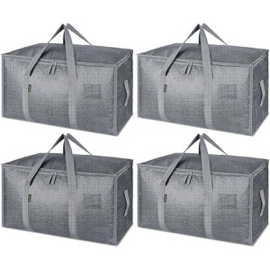 4-Pack Oversized Moving Bags with Reinforced Handles, Heavy-Duty Storage Tote for Clothes, Moving Supplies (Winter Grey) - 1 of 1