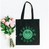 City Creek Prints Feelin Lucky Checkered Smiley Face Canvas Tote Bag - 15x16 - Black - 2 of 2