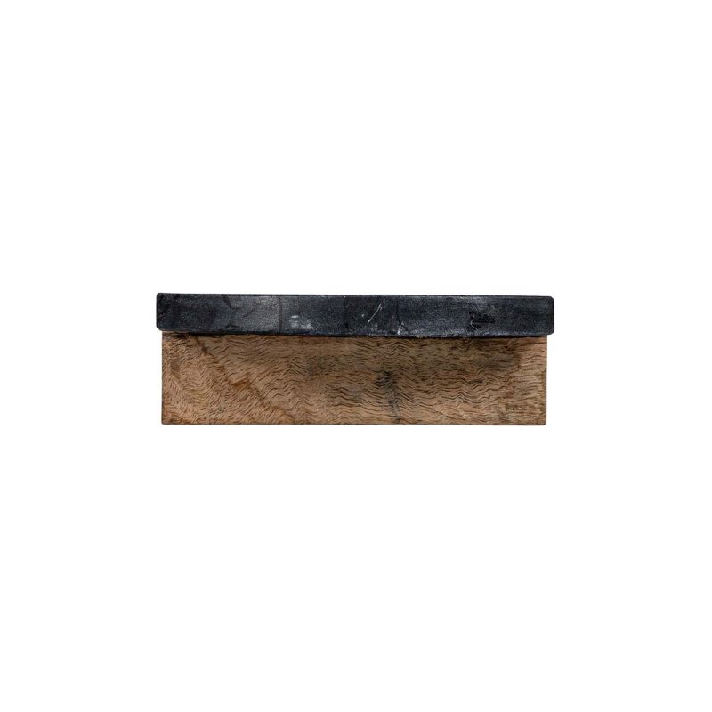 Footed Charcuterie Board Black Marble & Mango Wood by Foreside Home & Garden, 3 of 8