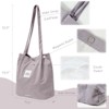 Wrapables Corduroy Tote Bag, Casual Everyday Shoulder Handbag, Lavender - 2 of 4