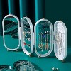 HTUTWOO Foldable Earring Holder Jewelry Organizer Box with Mirror, 4-Layer Dustproof Earring Necklace Display Stand Jewelry Box with for Girls - 4 of 4