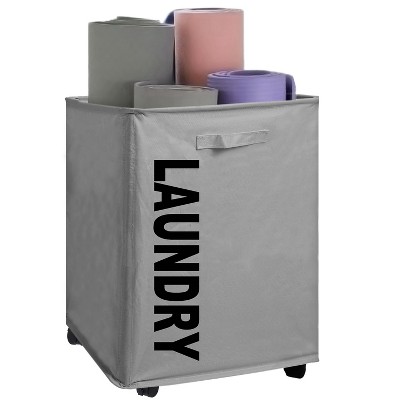 NewHome 82L/21.6Gal Large Rolling Laundry Hamper Collapsible Tall Laundry Basket with Wheels