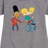 Girls' - Hey Arnold! - Ha Air Guitar Graphic Short Sleeve Fleece Dress - 2 of 4