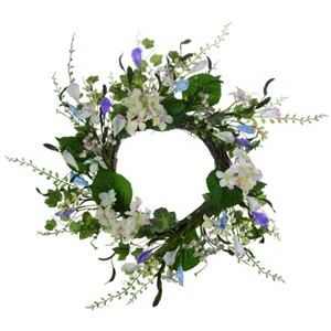 Transpac Synthetic Fabric 22 in. Multicolor Spring Bouquet Wreath - 1 of 2
