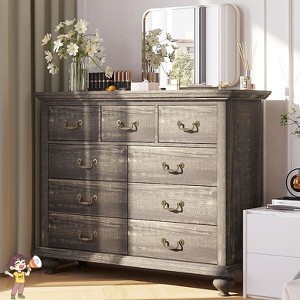 Jojoka 9 Drawer Wide Dresser, Modern Wood Chest of Drawers with Metal Handles for Bedroom, Living Room, Entryway - 1 of 4