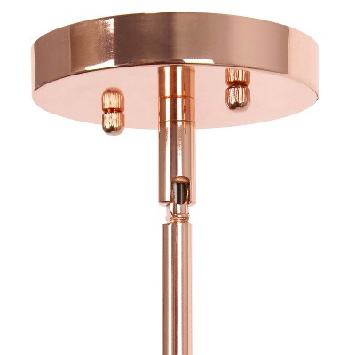 Rose Gold Farmhouse 53" Adjustable Hanging Glass Pendant Light