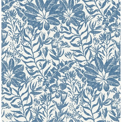 NuWallpaper Foliole Peel and Stick Wallpaper Blue: Removable Vinyl, Self-Adhesive, Solid Pattern, 28.2 Sq Ft Coverage