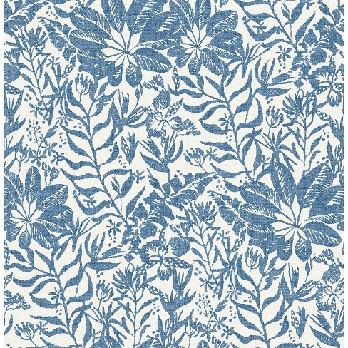 NuWallpaper Foliole Peel and Stick Wallpaper Blue