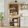 Pantry Storage Cabinet with Drawer, Rattan Pantry Cabinet, Freestanding Kitchen Cupboard - 3 of 4