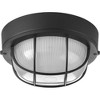 Progress Lighting Bulkheads 1-Light Flush Mount, Black, Polycarbonate Shade - 2 of 4