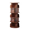 Racxily 5-Tier Rotating Bookshelf, 360¡ã Display Spinning Tower for Living Room & Office, Walnut - 2 of 4