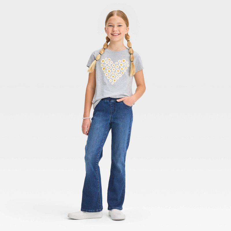 Girls' Mid-Rise Pull-On Flare Jeans - Cat & Jack™, 4 of 5