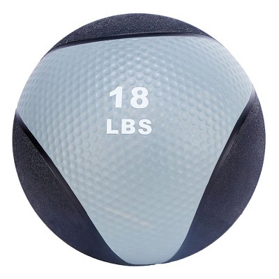 Signature Fitness Weighted Medicine Ball Strength Training Full Body Workout Home Gym Rubber Slam Ball Fitness Equipment, 18 Pound, Black/Gray