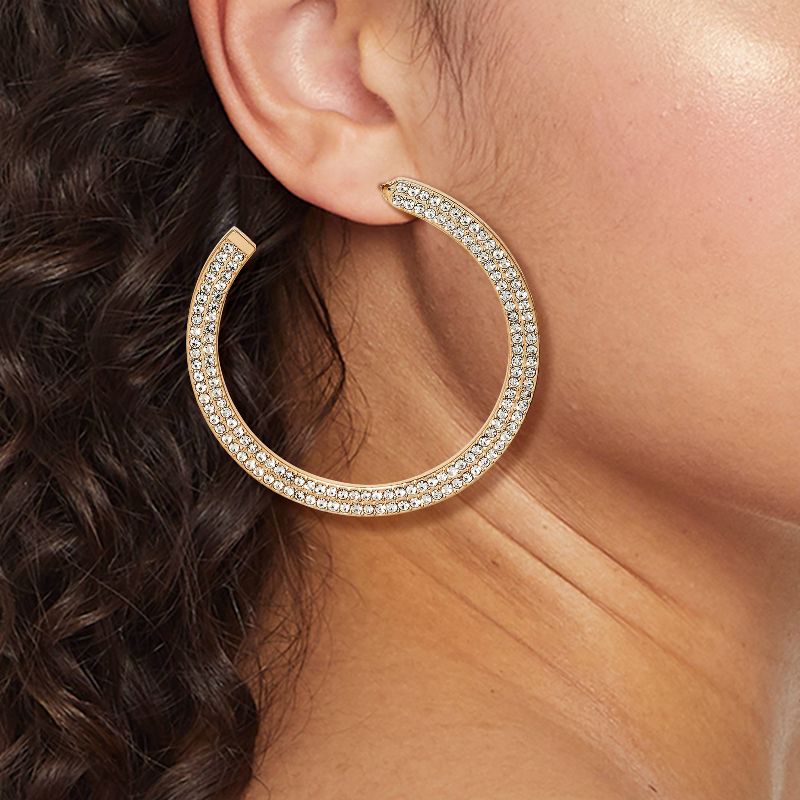 SUGARFIX by BaubleBar Crystal Statement Hoop Earrings - Gold, 2 of 4