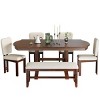 6-Piece Extendable Dining Table Set with Solid Wood Frame, Farmhouse Kitchen Dining Set with 1 Bench and 4 Upholstered Chairs–The Pop Home - 2 of 4