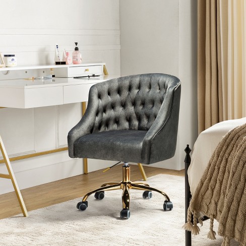 Alex Velvet Task Home Office Desk Chair Tufted Padded Adjustable Swivel