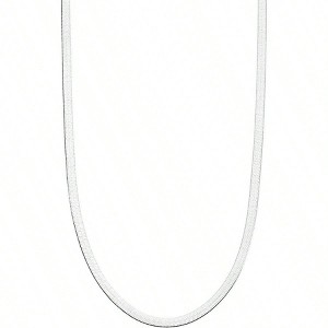 Italian Plated Herringbone Chain Necklace, 3.5mm Flexible Flat for Women, Made in Italy - 1 of 4
