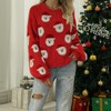 Women's Christmas Sweater Long Sleeve Cute Funny Soft Knitted Casual Pullover Sweater Red M - 4 of 4