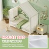 ORRD  Natural Wood Montessori Floor Bed with Canopy - Twin House Shape Toddler Bed with Safety Railings & Roof - 4 of 4