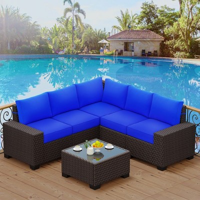 Whizmax 6-Piece Outdoor Patio Furniture Set with Modern Rattan Wicker, Perfect for Garden, Deck, and Backyard
