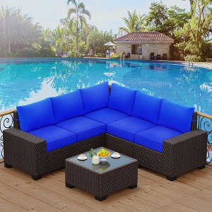 Whizmax 6-Piece Outdoor Patio Furniture Set with Modern Rattan Wicker, Perfect for Garden, Deck, and Backyard - 1 of 4