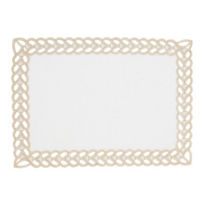 Saro Lifestyle Braided Bliss Border Placemat (Set of 4), Gold, 14"x20"
