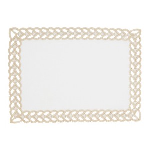 Saro Lifestyle Braided Bliss Border Placemat (Set of 4), Gold, 14"x20" - 1 of 3