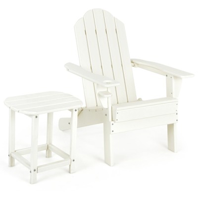 Tangkula Patio 2pcs Adirondack Chair Side Table Set Outdoor Chair Set 