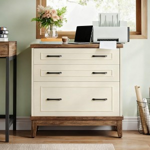 Gulches 3-Drawer File Cabinet, Lateral Filing Cabinet for A4/Letter/Legal Size, Wood Office Storage Furniture Printer Stand - 1 of 4